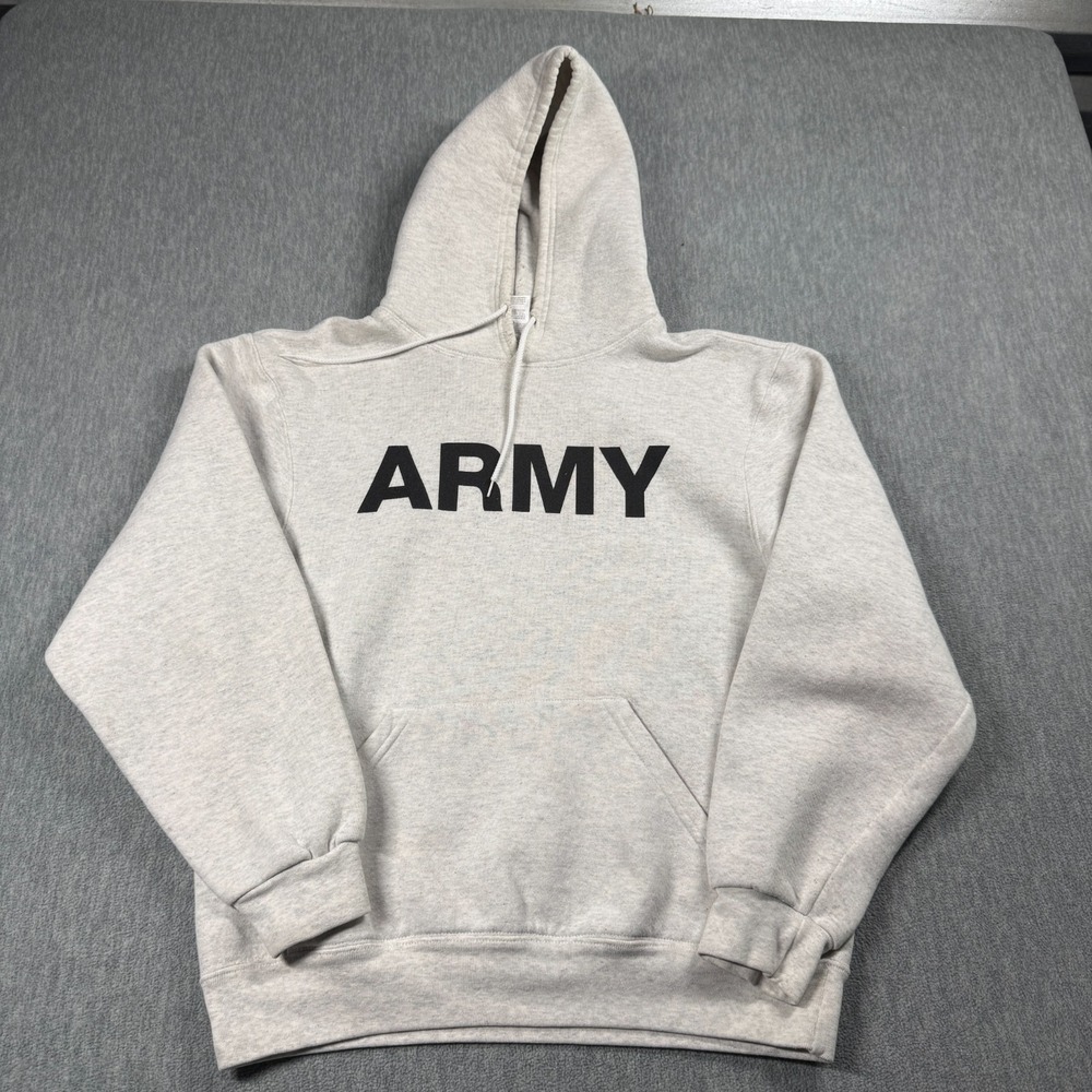 Soffe Hoodie Adult M Gray ARMY Military Physical Training Fleece Pullover Sweat